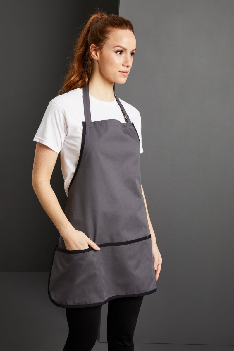 Contrast Short Bib Apron,