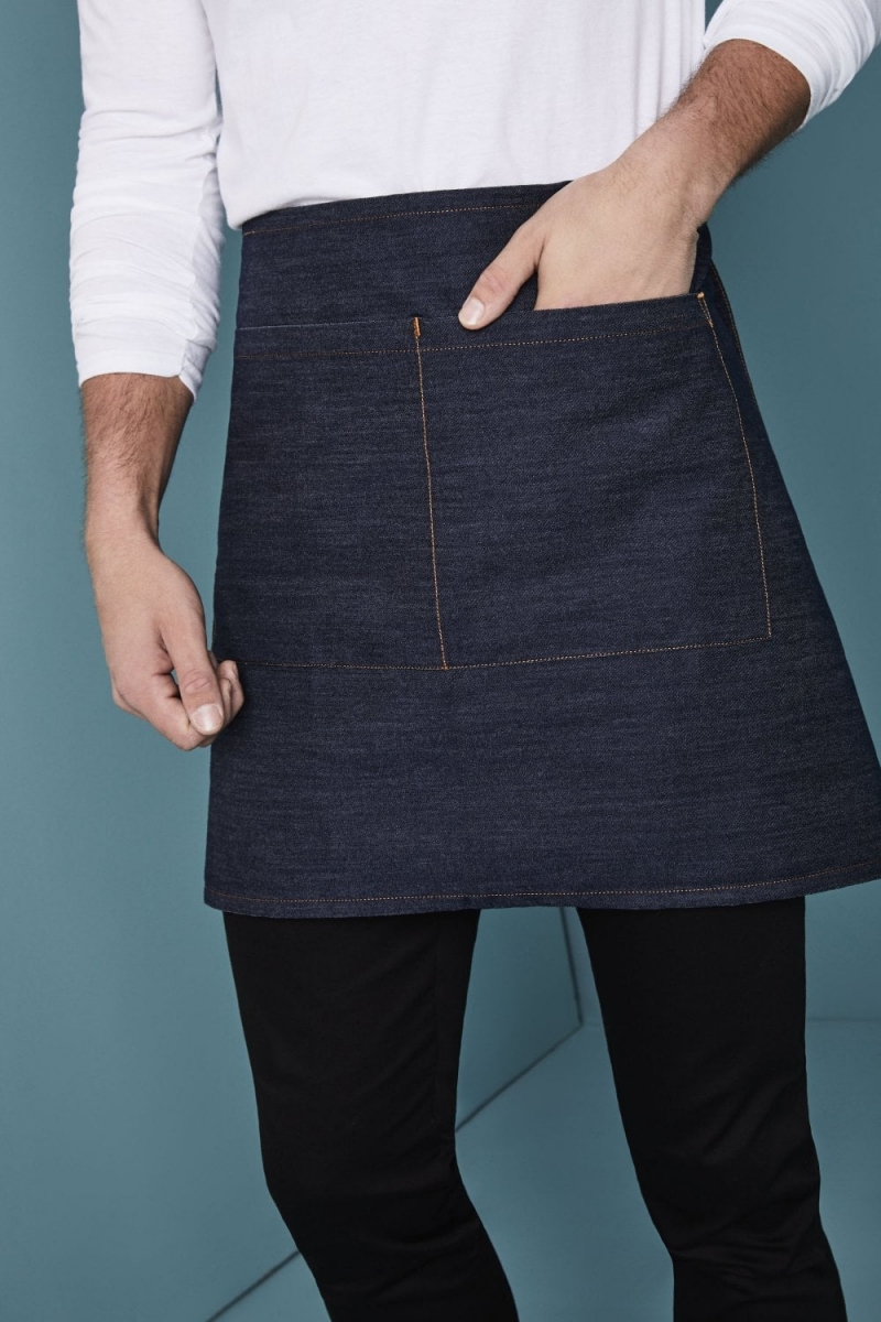 Denim Short Apron, Denim,