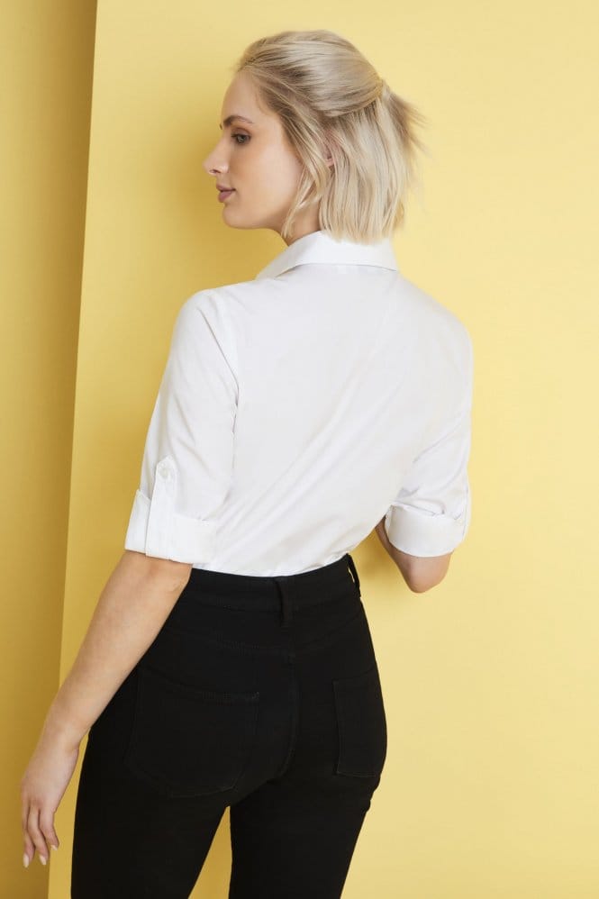 Long Sleeve Roll Up Blouse,