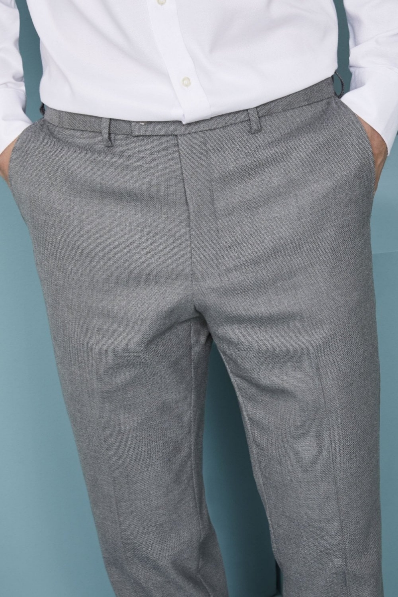 Pantalon moderne moderne ajusté, Gris pâle (long)8