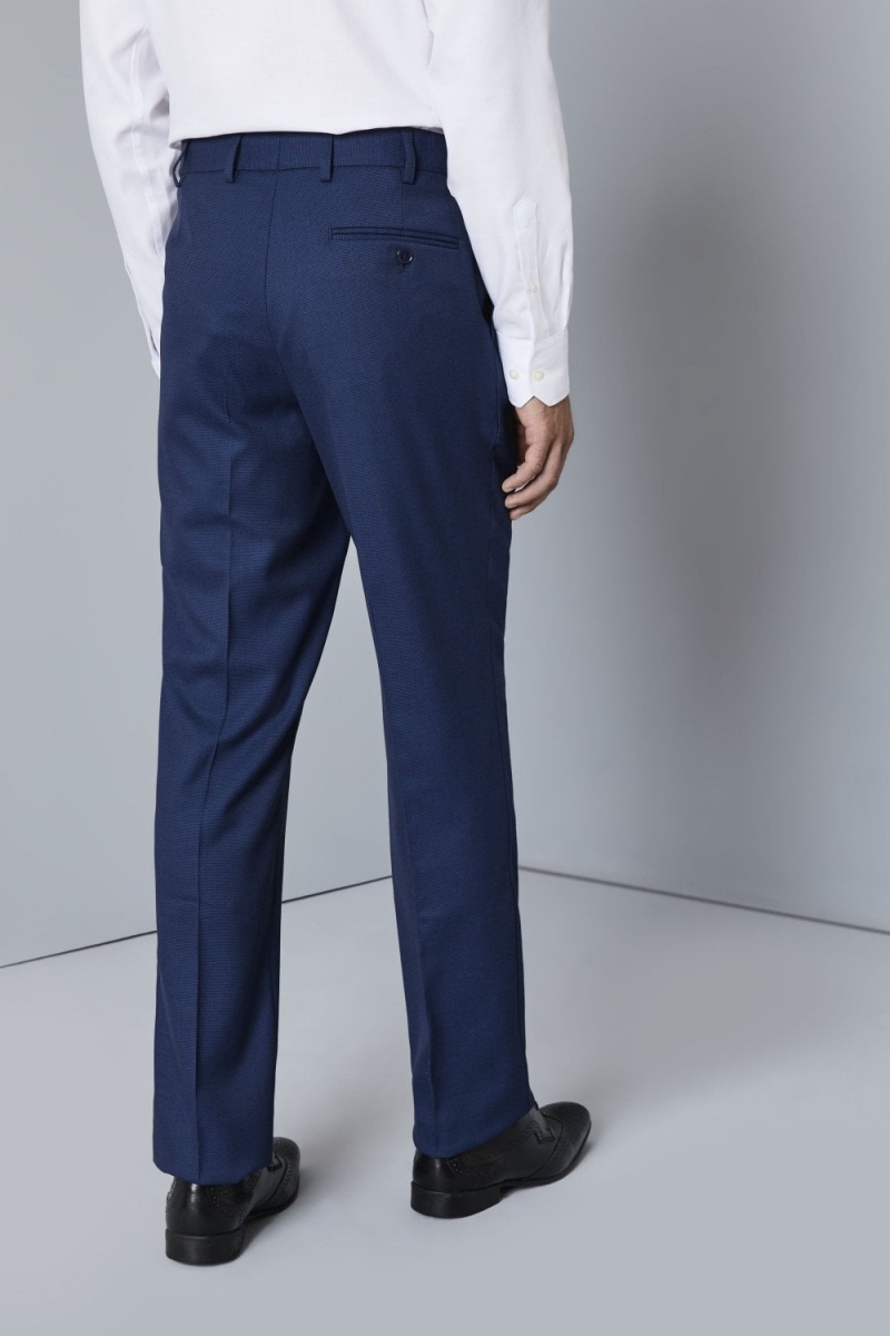Pantalon contemporain moderne ajusté, Bleu (long)2