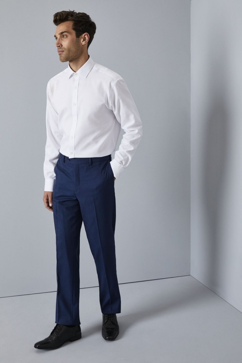 Pantalon contemporain moderne ajusté, Bleu (long)3