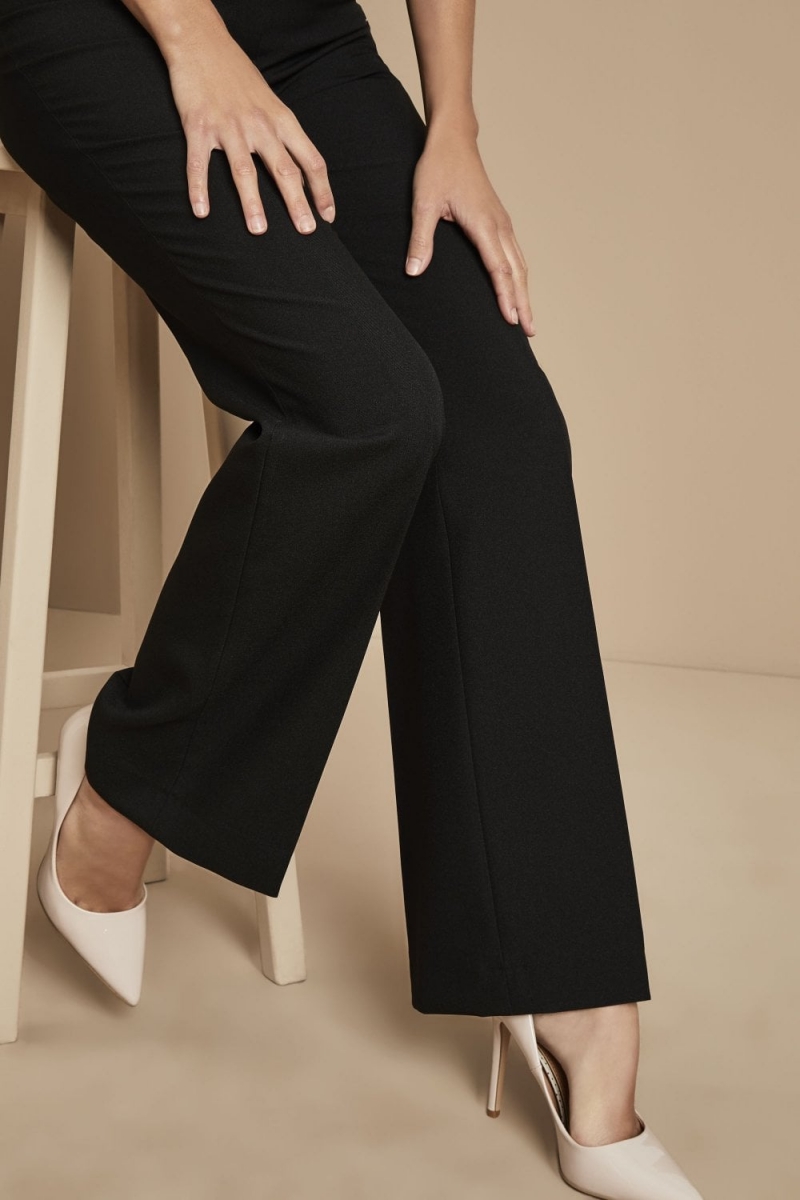 Pantalon femme coupe large, Select, Noir4