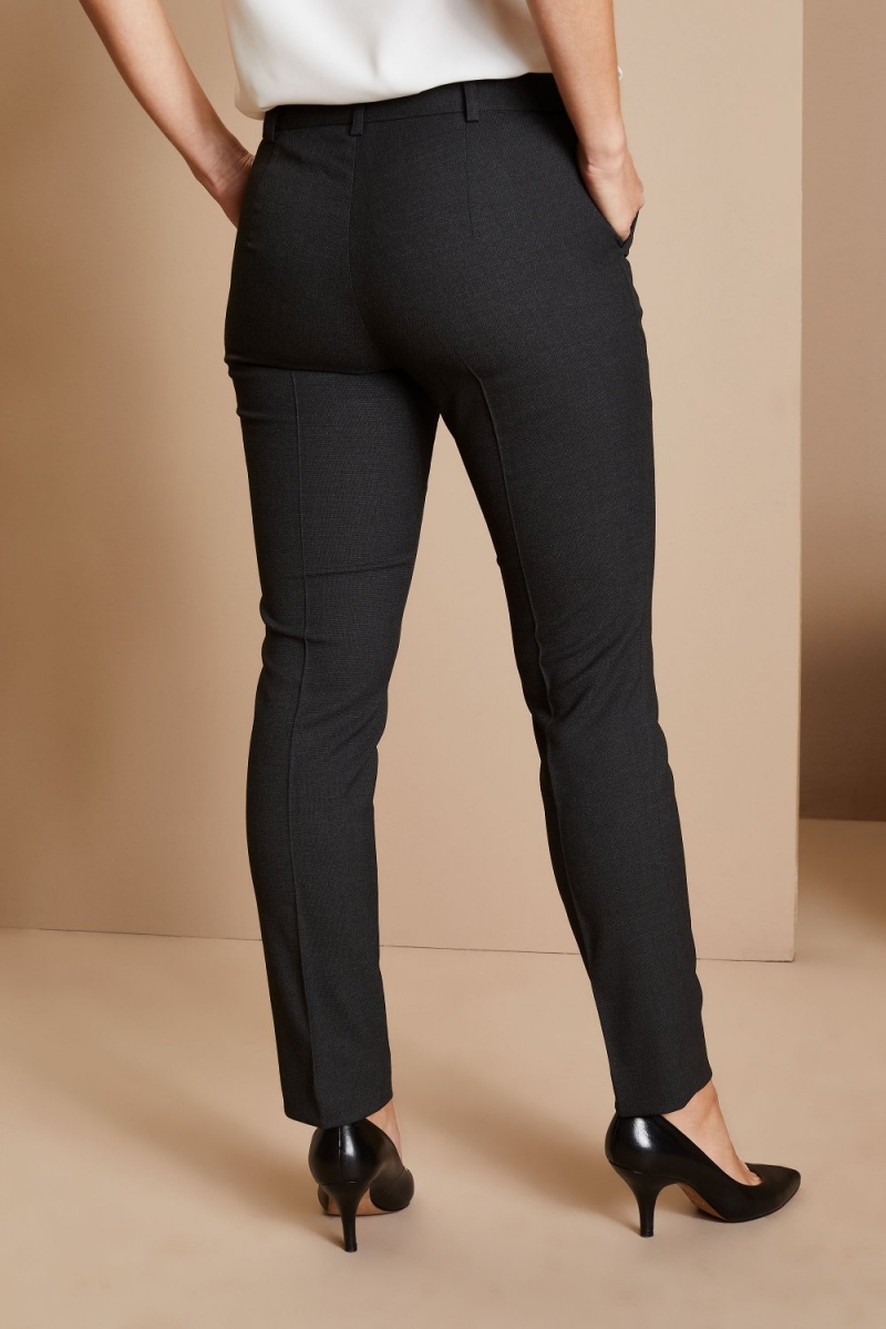 Ladies Contemporary Slim Leg Pants (Unhemmed), Charcoal