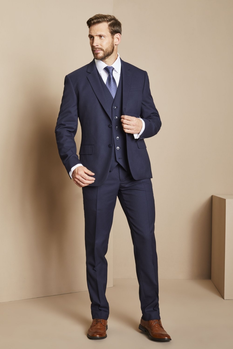 Pantalon de coupe moderne contemporain pour hommes (régulier), bleu marine16