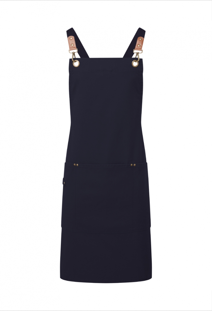 Clip and Clasp cross-back bib apron Navy Clip and Clasp cross-back bib apron Navy