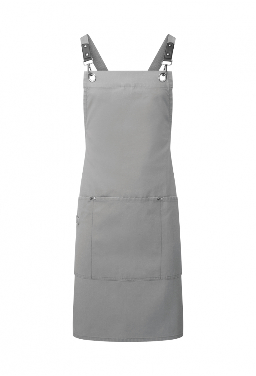 Clip and Clasp cross-back bib apron Grey Clip and Clasp cross-back bib apron Grey
