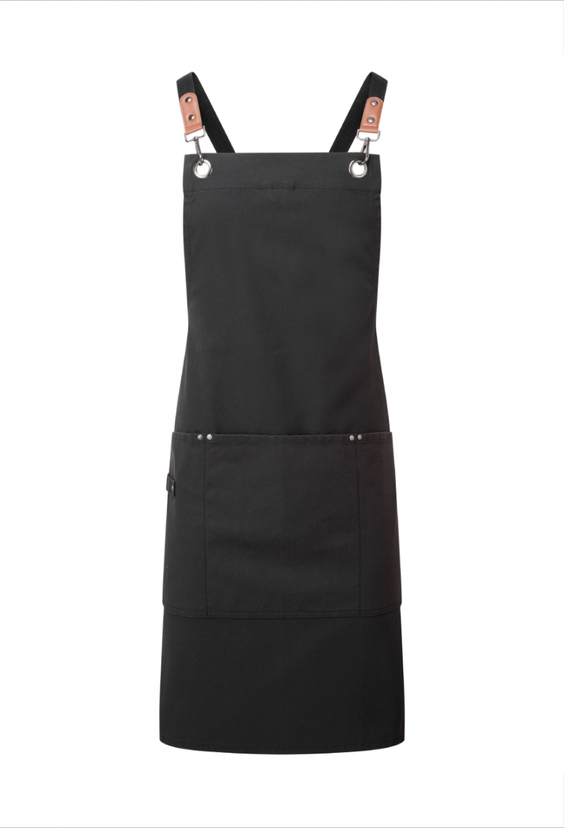 Clip and Clasp cross-back bib apron Black Clip and Clasp cross-back bib apron Black