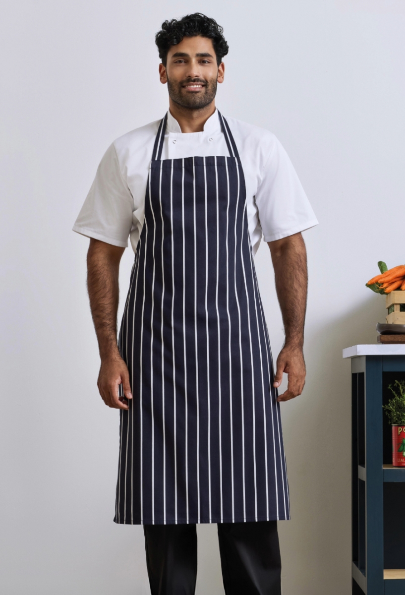 Striped bib apron NavyWhite Striped bib apron NavyWhite