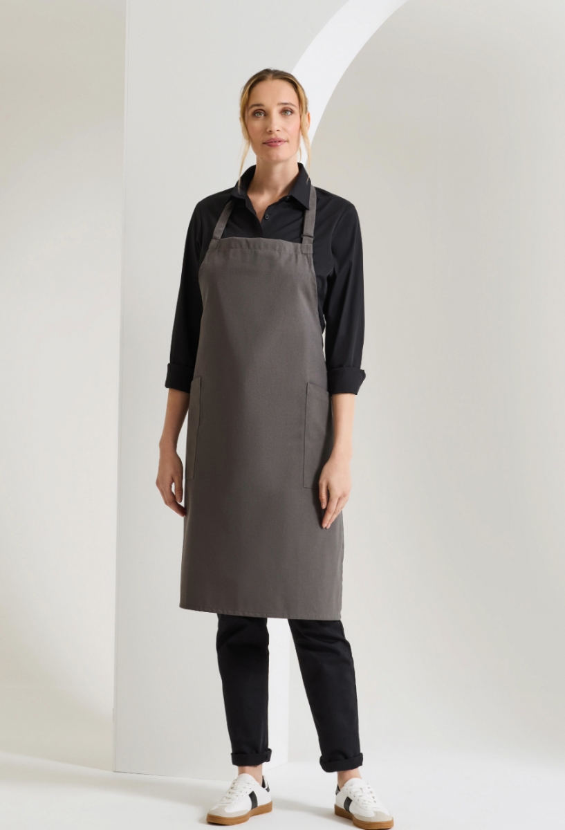 Recycled Polyester & Organic Cotton Apron Dark Grey Recycled Polyester & Organic Cotton Apron Dark Grey