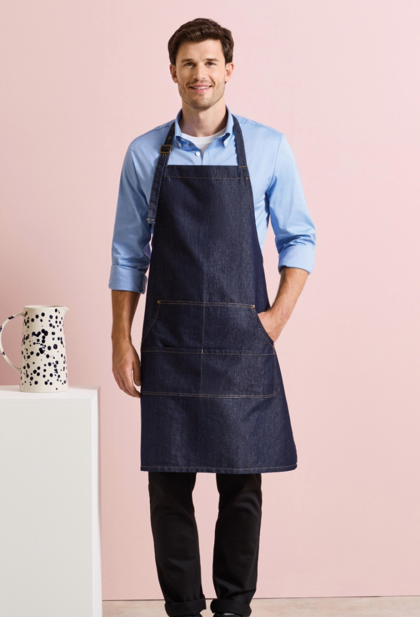 Tablier à bavette en toile denim3 Tablier à bavette en toile denim3