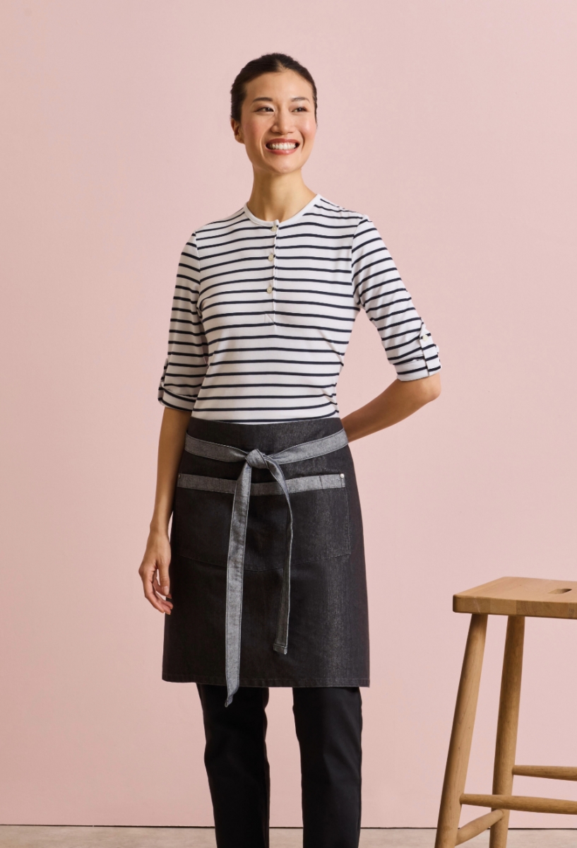 Domain contrast denim waist apron Black Denim Domain contrast denim waist apron Black Denim