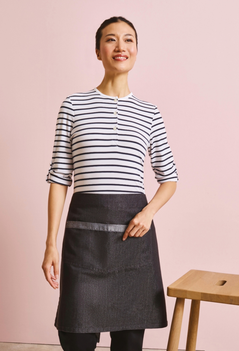 Domain contrast denim waist apron Black Denim Domain contrast denim waist apron Black Denim