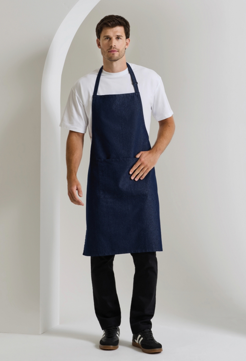 Colours bib apron with pocket Navy Colours bib apron with pocket Navy