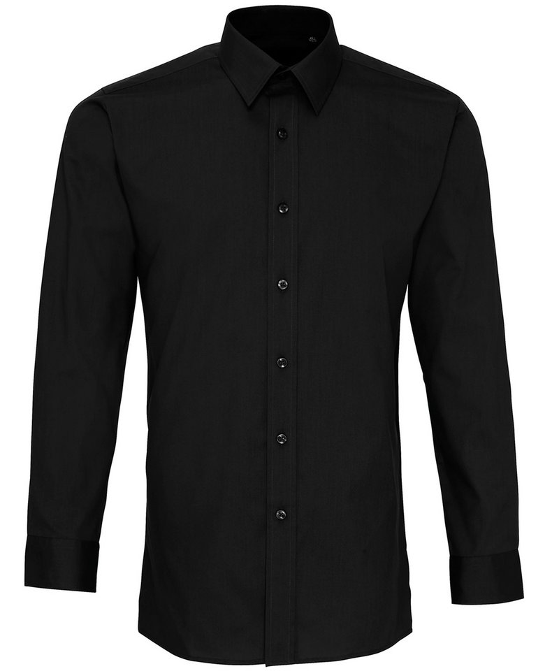 Poplin Fitted Long Sleeve Shirt Black,