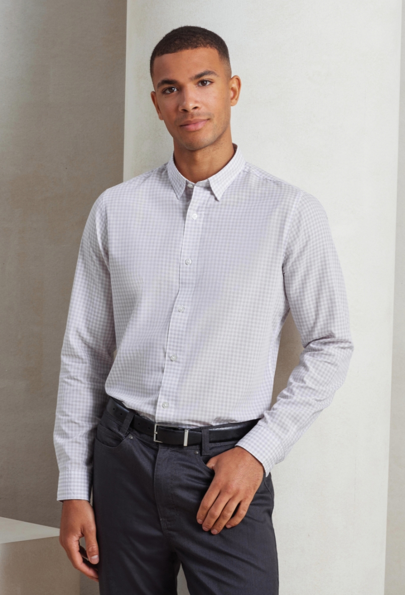 Maxton check long sleeve shirt Silver White Maxton check long sleeve shirt Silver White