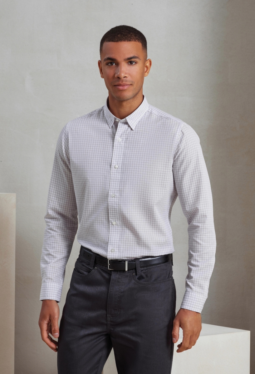 Maxton check long sleeve shirt Silver White Maxton check long sleeve shirt Silver White