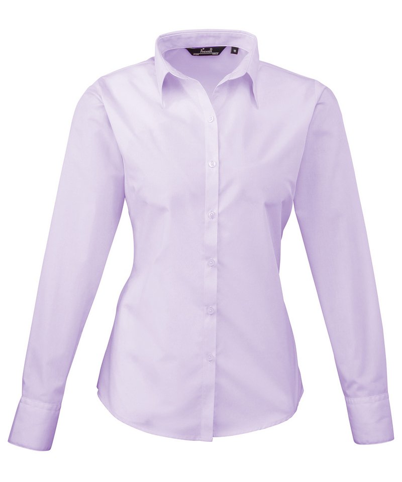 Womens poplin long sleeve blouse Lilac