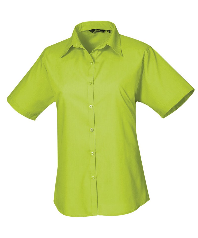 Womens short sleeve poplin blouse Lime