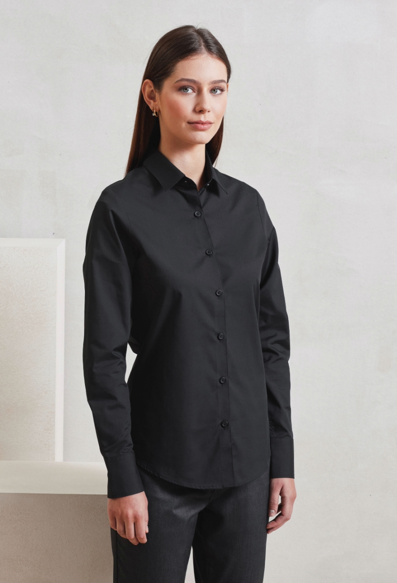 Women’s long sleeve Recyclight poplin shirt Black Women’s long sleeve Recyclight poplin shirt Black