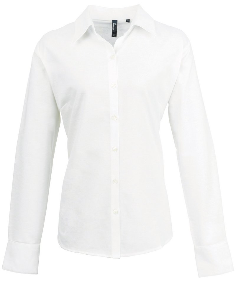 Womens signature Oxford long sleeve shirt White