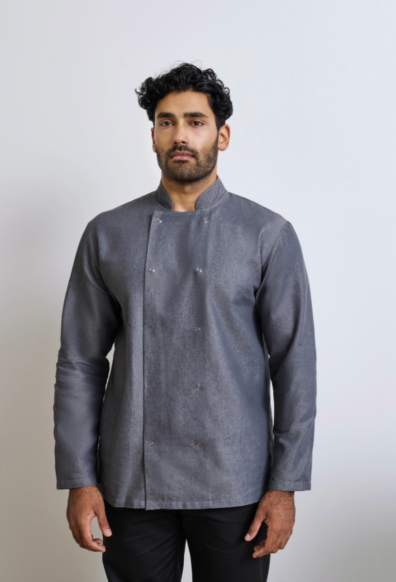 Denim chefs jacket Grey Denim Denim chefs jacket Grey Denim