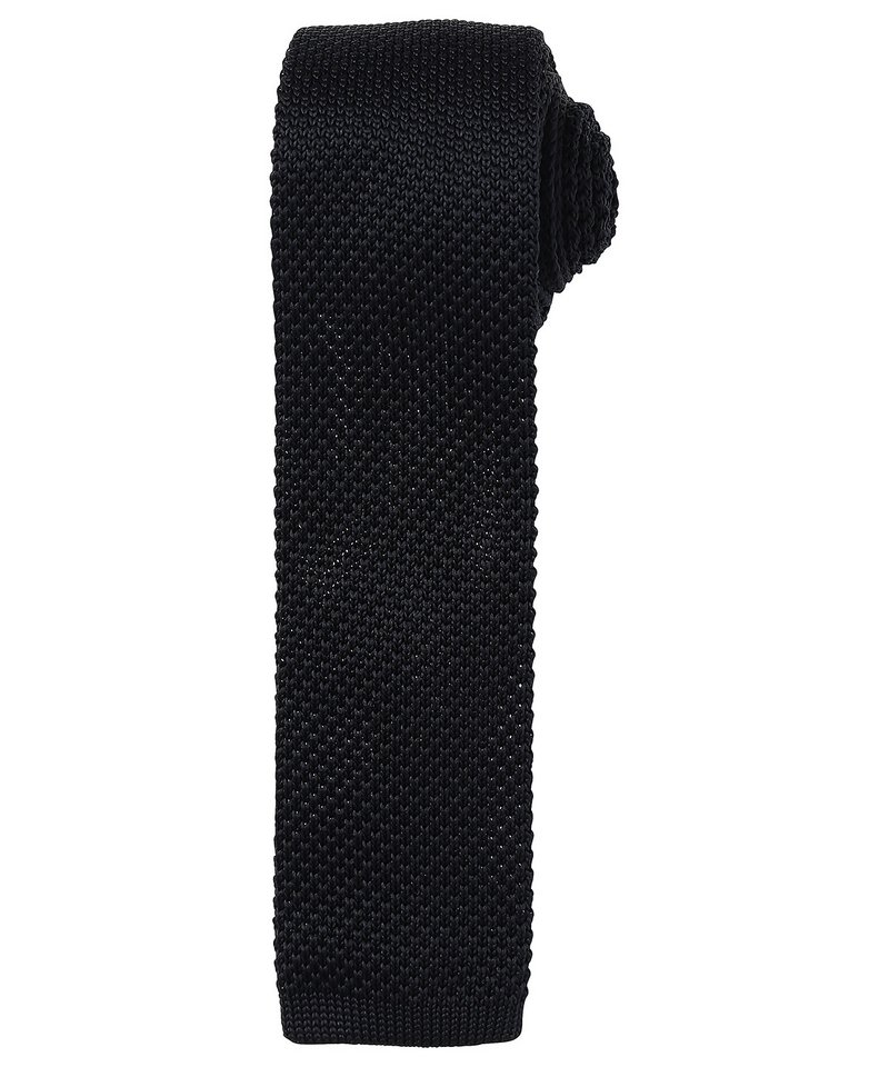 Cravate fine en tricot Noir