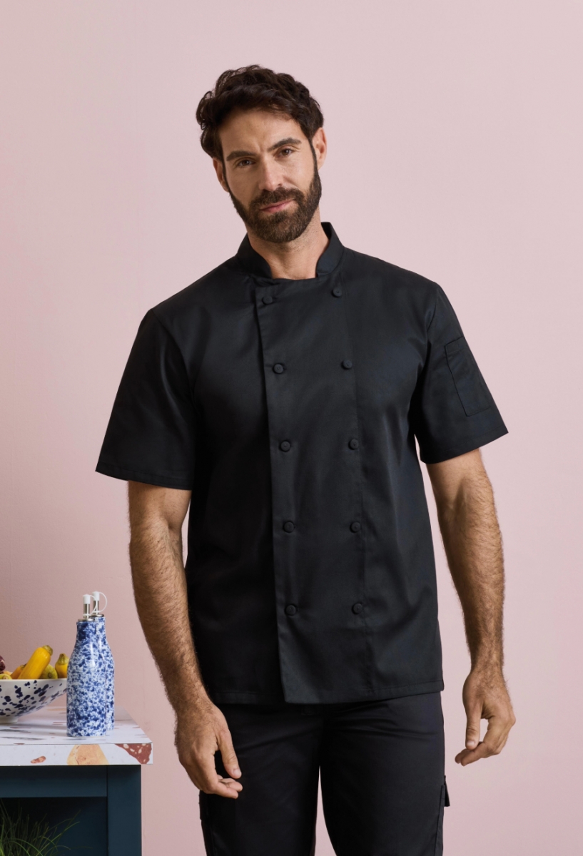 Veste de cuisine Coolchecker à manches courtes Veste de cuisine Coolchecker à manches courtes