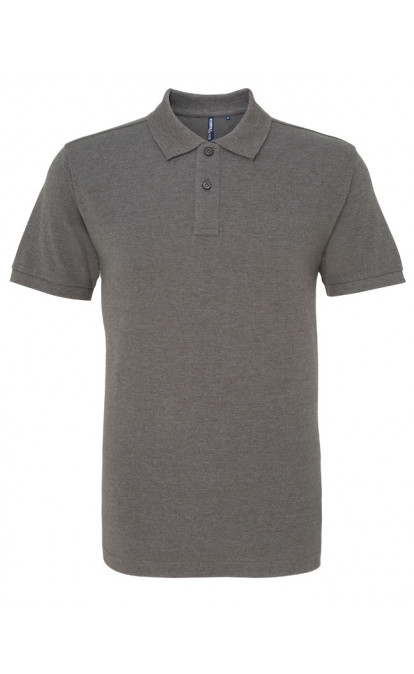 Asquith & Fox Men's Cotton Polo Shirt, Charcoal
