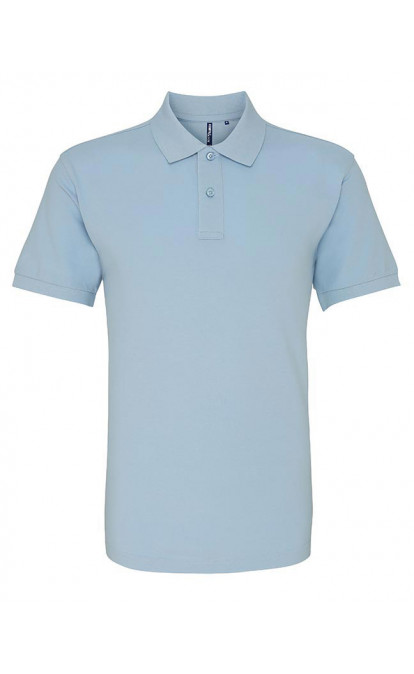 Asquith & Fox Men's Cotton Polo Shirt, Pale Blue