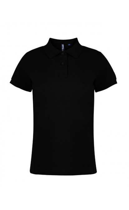 Asquith & Fox Women's Cotton Polo Shirt, Black
