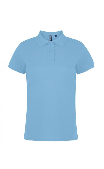 Asquith & Fox Women's Cotton Polo Shirt, Pale Blue