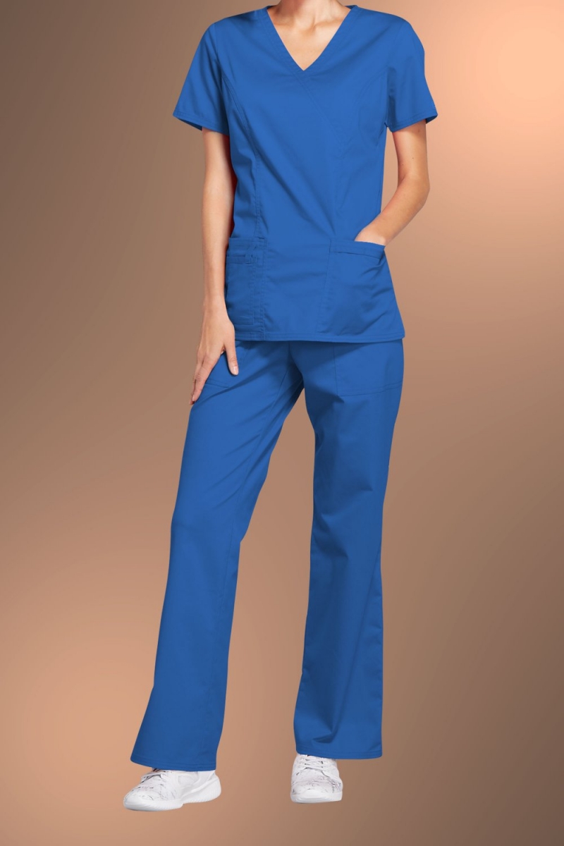 Women's Designer Mock Wrap Scrub Suit - Uniform Tailor