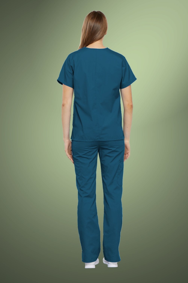 Classic Unisex Scrub Top Caribbean Blue