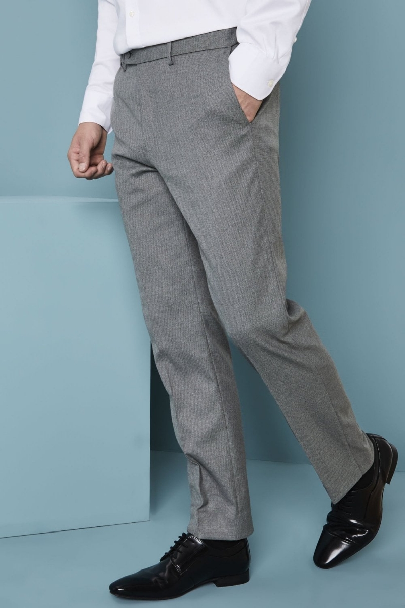 Men's Contemporary Modern Fit Pants, Pale Grey (Regular)