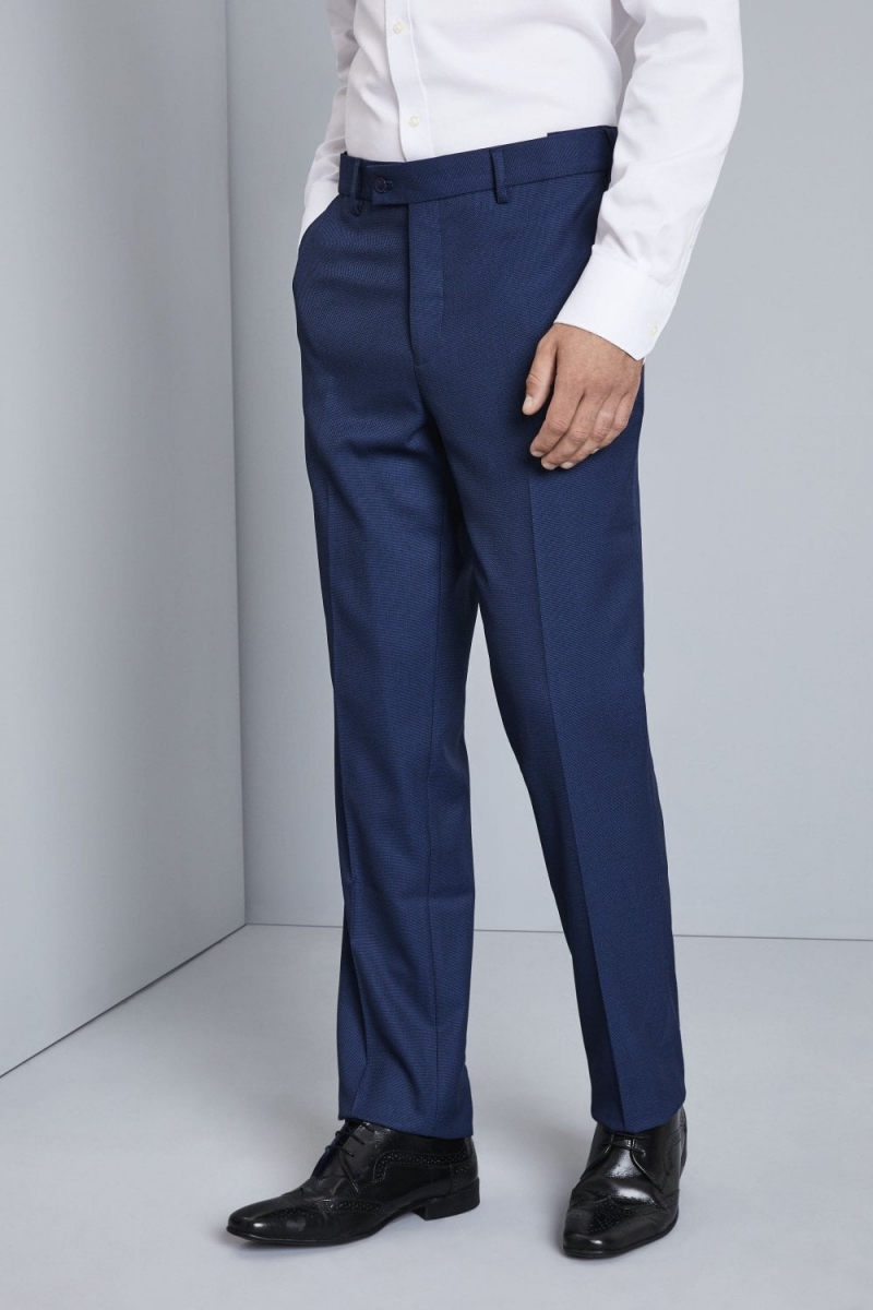 Pantalon moderne contemporain ajusté, Bleu (Regular)
