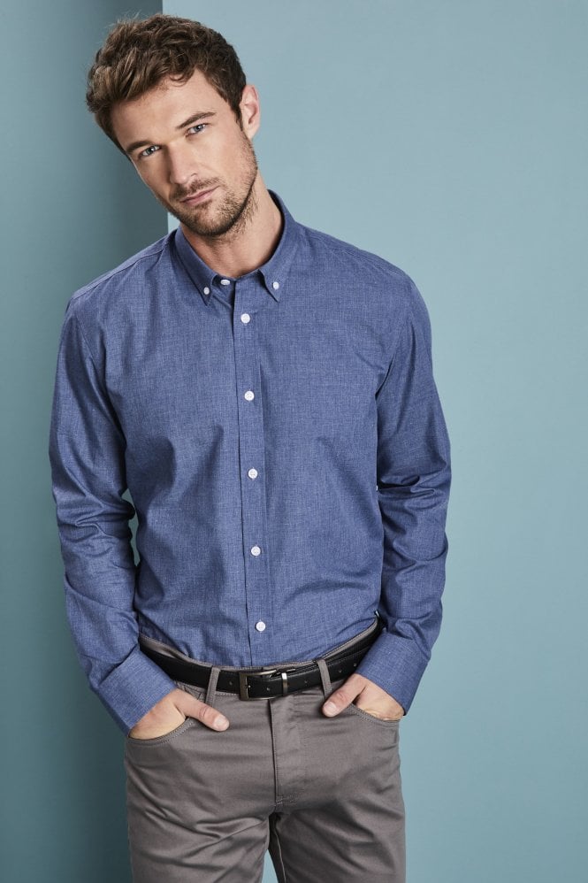 Long Sleeve Denim-look Shirt,