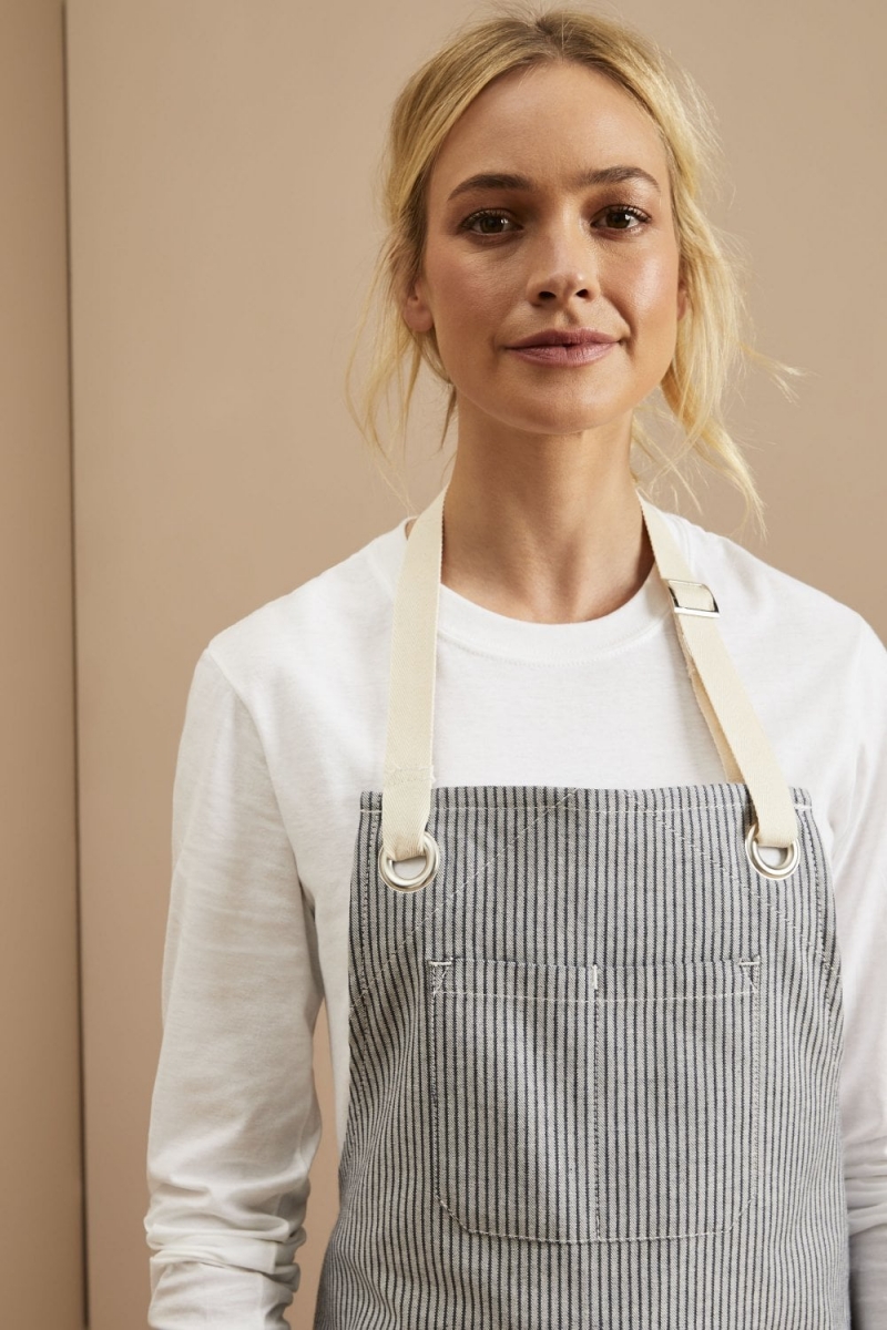 Denim Stripe Bib Apron,