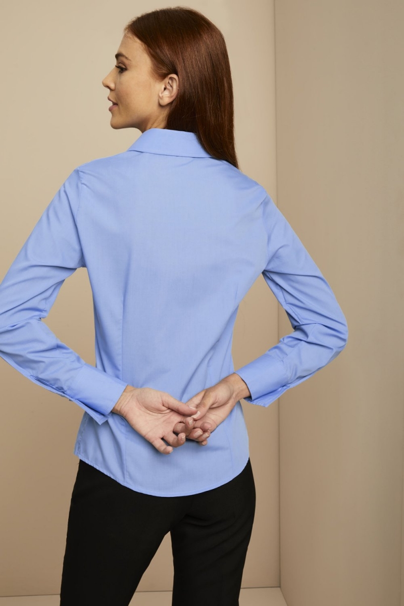 Long Sleeve Blouse, Cornflower Blue,