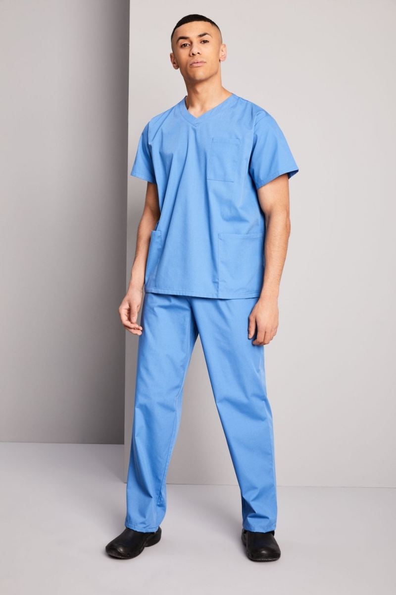 Unisex Lightweight Scrub Pants, Hospital Blue,