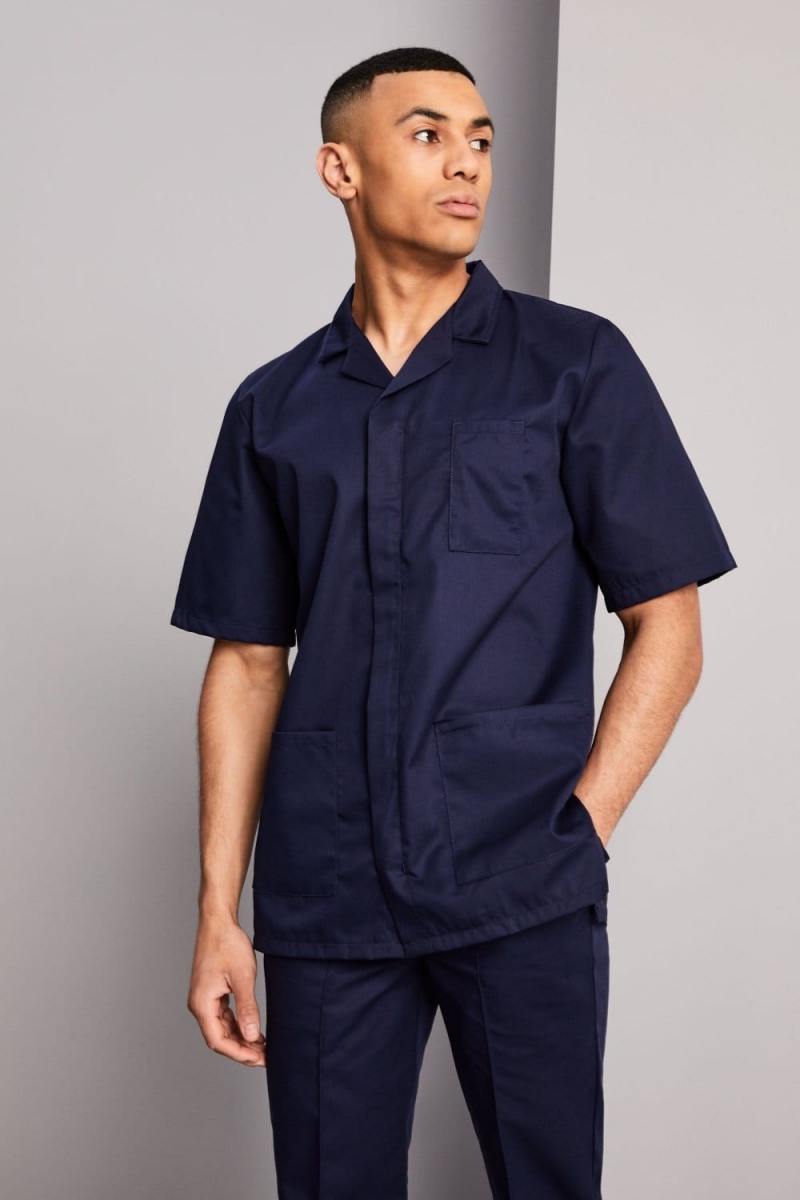 Classic Collar Healthcare Tunic, Navy with Navy Trim Classic Collar Healthcare Tunic, Navy with Navy Trim