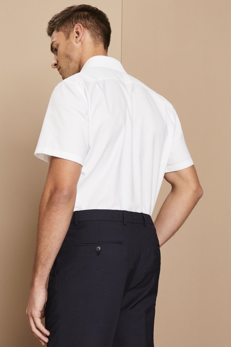 Oxford Semi Cutaway Collar Shirt Short Sleeve,