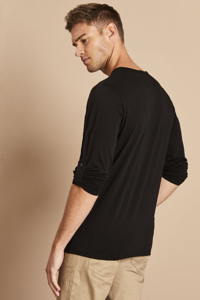 Premier Long John Roll-Sleeve T-shirt, Black