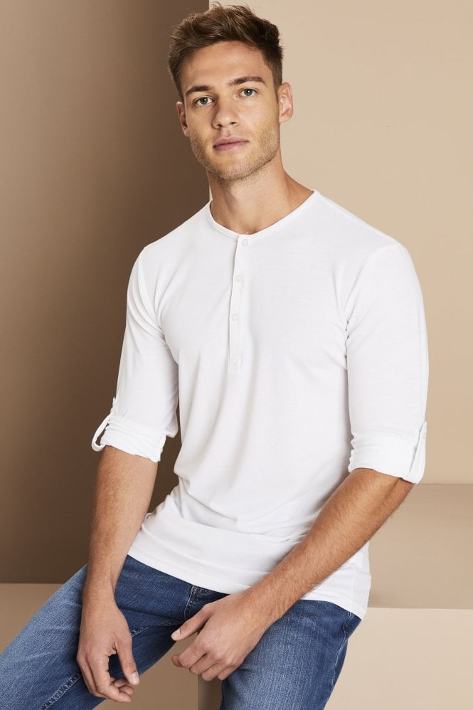 Premier Long John Roll-Sleeve T-shirt, White