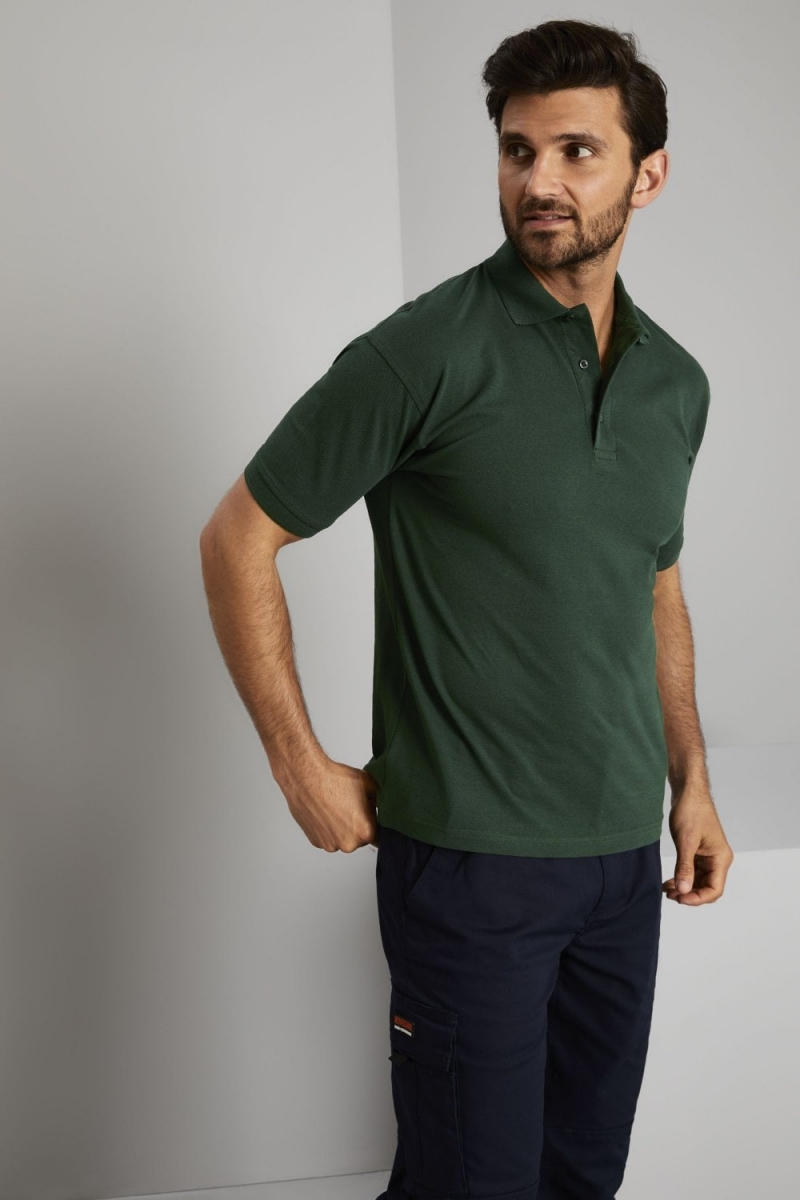 Uneek Unisex 100% Cotton Polo Shirt, Bottle Green