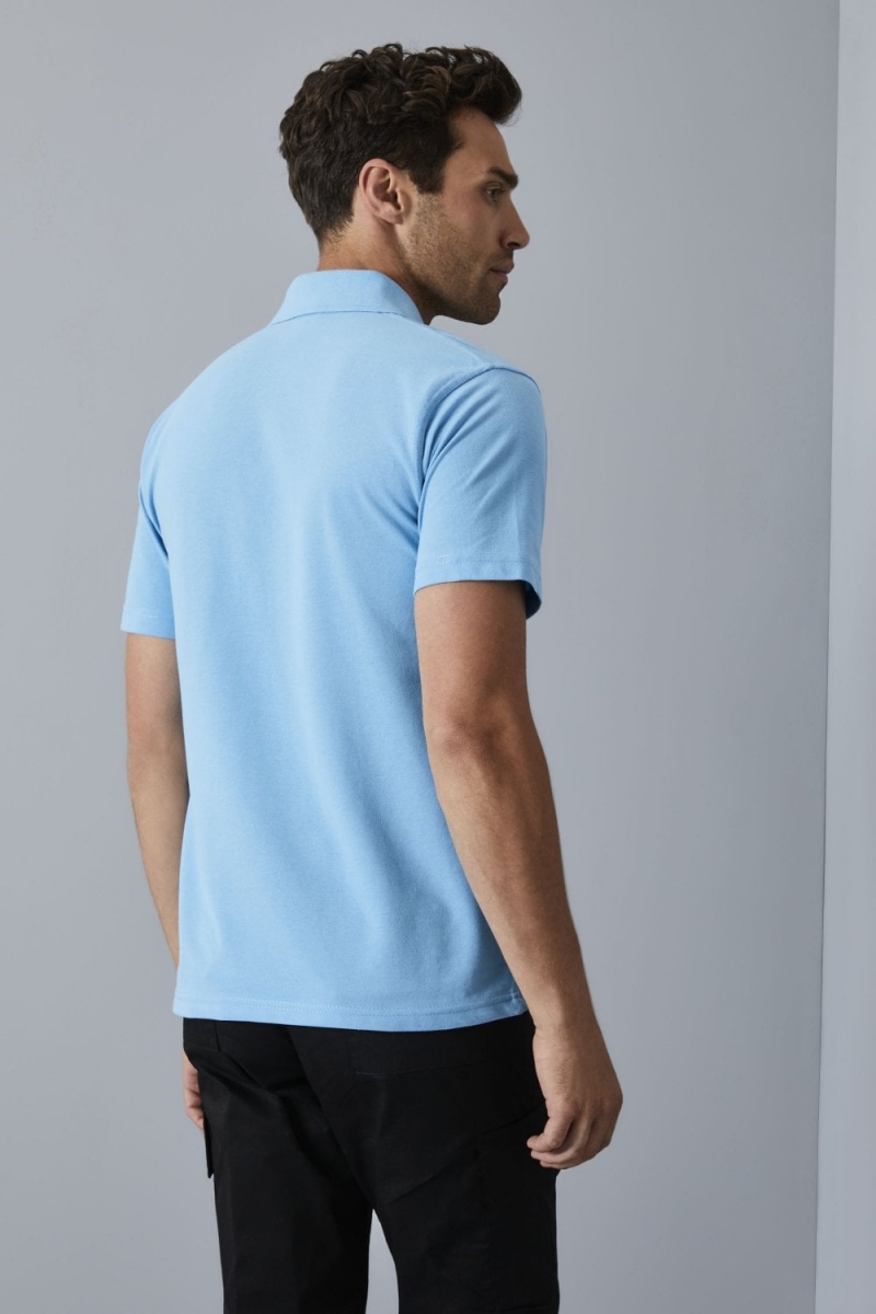 Uneek Unisex Active Polo Shirt, Pale Blue