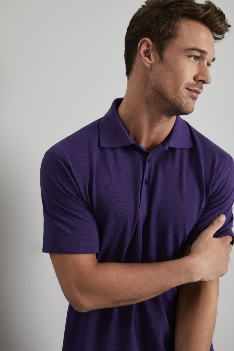 Uneek Unisex Active Polo Shirt, Purple