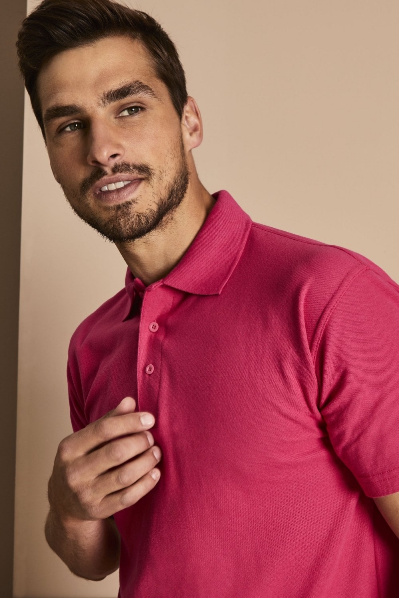 Uneek Unisex Classic Polo Shirt, Hot Pink