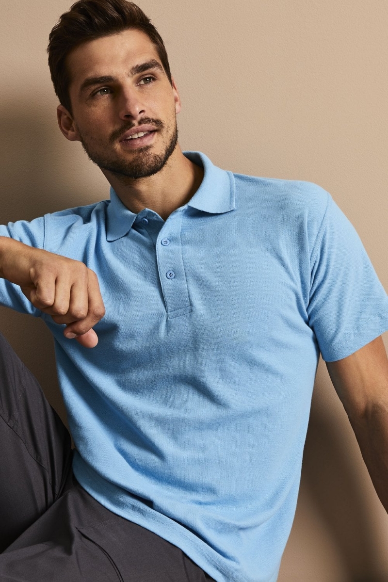 Uneek Unisex Classic Polo Shirt, Pale Blue