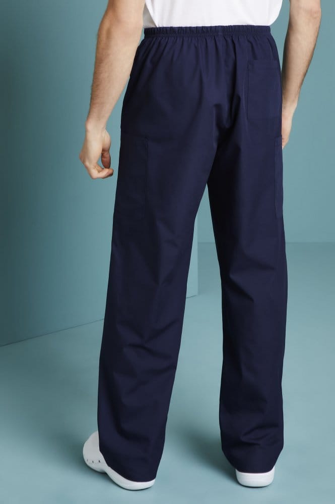 Unisex Fitted Scrub Pants, Navy/hospital Blue,